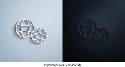 Global, football paper icon with shadow effect vector illuistration design