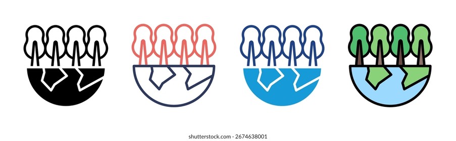 Global Forest Icon Set Multiple Style Collection