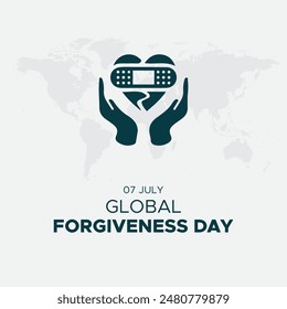 Global Forgiveness Day, greeting card, vector Illustration, social media post, forgiveness icon, eps file. 