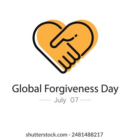 Global Forgiveness Day with handshake and heart.