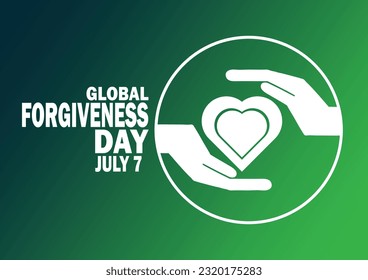 Ilustración de vectores del Día Mundial del Perdón. 7 de julio. Adecuado para tarjeta de saludo, afiche y banner