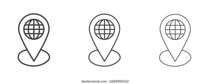 Globales Forum-Symbol - bearbeitbare Kontur, Vektorgrafik