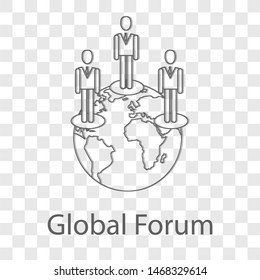 Global Forum icon on transparency background. Vector illustration.