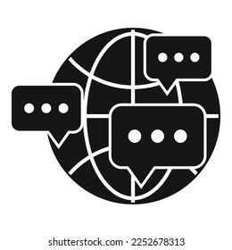 Global forum icon simple vector. Web people. Social meeting