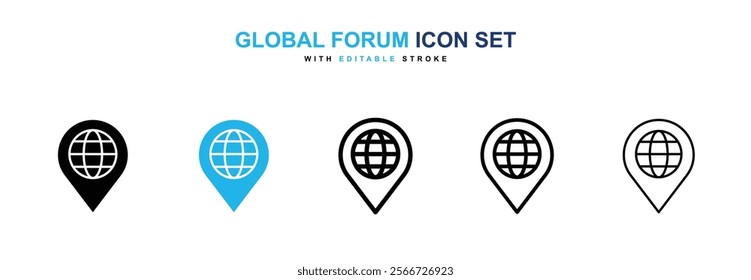 Global forum icons vector collection pack.