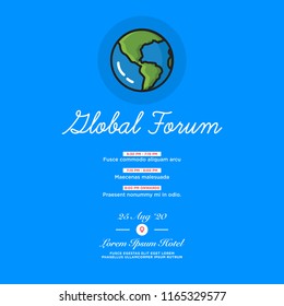 Global Forum Invitation Design with Date and Venue Detail Template