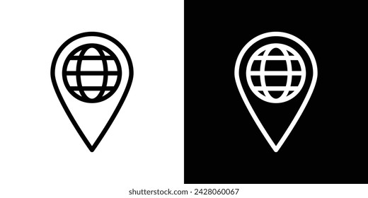 Global Forum Line Icon on White Background for Web.