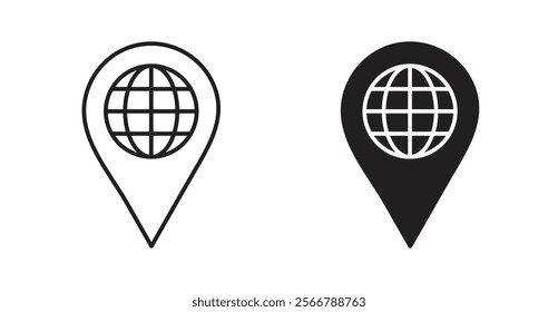 Global forum vector line icon illustration