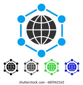 Global Frame flat vector pictograph. Colored global frame gray, black, blue, green icon versions. Flat icon style for graphic design.