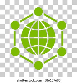 Global Frame vector icon. Illustration style is flat iconic eco green symbol on a transparent background.