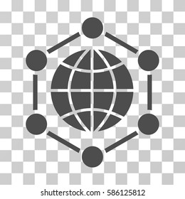 Global Frame vector pictogram. Illustration style is flat iconic gray symbol on a transparent background.
