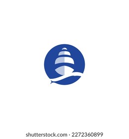 Global freight transportation logo design. International trade and logistic vector design. Sea and air cargo services logotype

