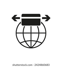 Icono de transferencia de fondos global. Ilustración vectorial. eps 10.