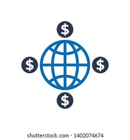 Global funding icon Vector Design For Website, Business.