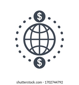 Global funding icon vector graphic.