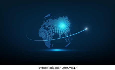 Global futuristic technology network connection and Hi speed internet, Vector Illustration