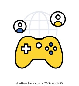 Global game vector filled outline icon. EPS 10 file