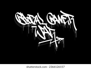 GLOBAL GAMER WAR word graffiti tag style