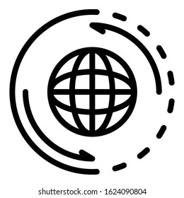 Global gamification icon. Outline global gamification vector icon for web design isolated on white background