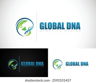 global genetics logo creative science design concept world care