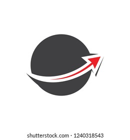 global geometric arrows up logo vector