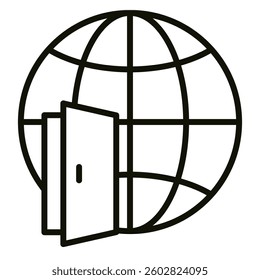 Global Getaway icon line vector illustration
