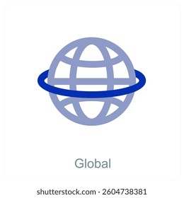 Global and globe icon concept