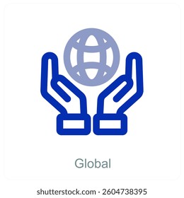 Global and globe icon concept