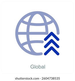 Global and globe icon concept