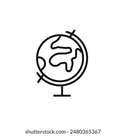 Global Globe Icon for Travel and World Maps