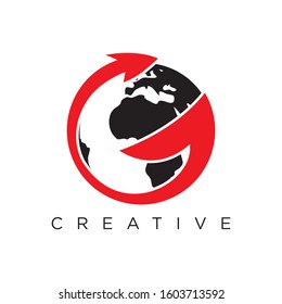 GLOBAL GLOBE LOGO design . vector modern linked icon