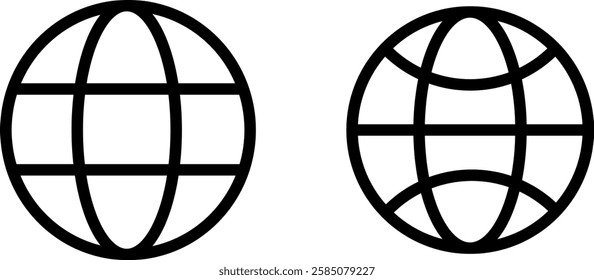 Global Globe Symbol Vector Icon Set