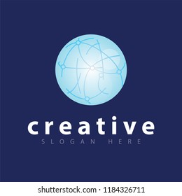 global globe technology logo icon