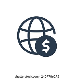 Ilustración de iconos de vectores globales para empresas internacionales