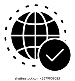 Globale Glyphe Schwarz einzelne Symbol-Illustration