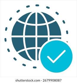 Globale Glyphe Blau einzelne Symbol-Illustration