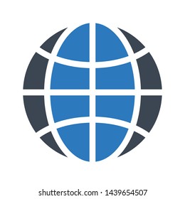 global glyph color vector icon