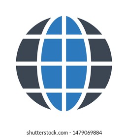 global glyph colour vector icon