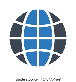 global glyph colour vector icon