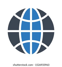global glyph colour vector icon