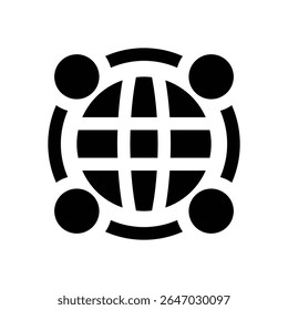 global glyph icon. Strong and solid vector icon for websites, mobile interfaces, presentations, and visual branding. High quality and easy to edit.