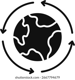 Ilustración vectorial global de iconos de glifos