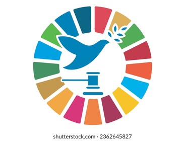 The Global Goals Sustainability Development 16 Sixteen Peace Justice Strong Institutions Multicolor