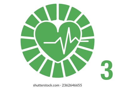 The Global Goals Sustainability Development 3 Three Good Health Well-being Green