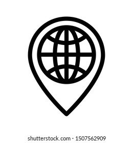 global gps thin line vector icon