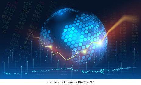 Global Graph Futuristic Concept Suitable Financial Stock Vector ...