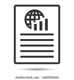 Global and graph text file presentation report. Business document vector.