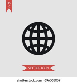 Global grid vector icon, illustration symbol