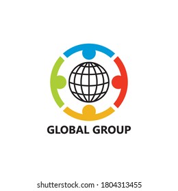 Global Group Logo Template Design Vector