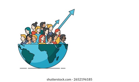 Global growth and development diverse population surging ahead positive trends ascending trajectory forward momentum building strong future together